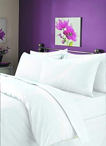 Sapphire Collection Luxury 100% Egyptian Cotton Duvet Quilt Cover & Pillowcase Bedding Set (White, Single)