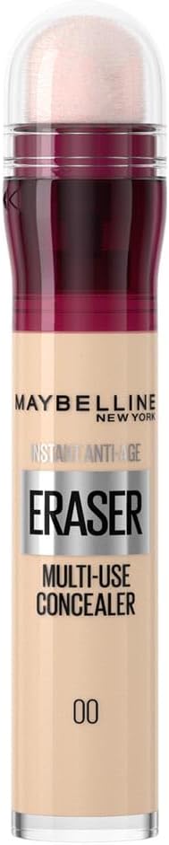 Maybelline Concealer Instant Anti Age Eraser Eye, Dark Circles and Blemish, Ultra Blendable Formula Dermatologist Tested & Suitable for Sensitive Skin 00 Ivory