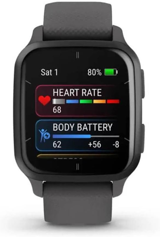 Garmin Venu Sq 2 GPS 40mm Smartwatch, AMOLED Touchscreen, All-day Health Monitoring and Fitness Features, Sports Apps and More, Square Design watch, up to 11 days battery life, Shadow Grey