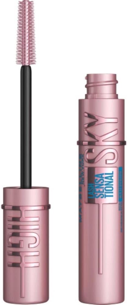 Maybelline Mascara Lash Sensational Sky High Waterproof Volumizing and Thickening Eyelash Lengthening. Flake Free Formula, 01 Black