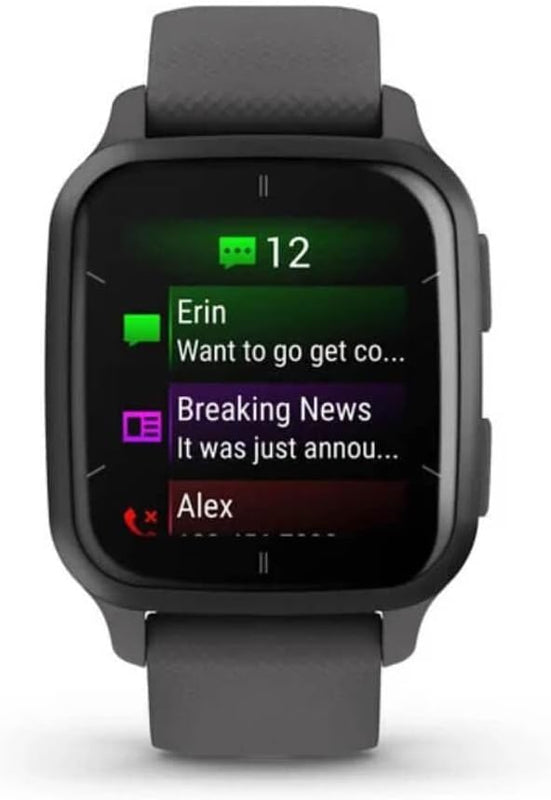 Garmin Venu Sq 2 GPS 40mm Smartwatch, AMOLED Touchscreen, All-day Health Monitoring and Fitness Features, Sports Apps and More, Square Design watch, up to 11 days battery life, Shadow Grey