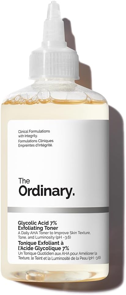 The Ordinary Glycolic Acid 7% Exfoliating Toner, Brightening and Smoothing Daily Toner for More Even-Looking Skin Tone
