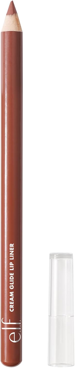e.l.f. Cream Glide Lip Liner, Shape & Sculpt Lips, High-Pigment Pencil, Semi-Matte Finish, Vegan & Cruelty-Free, Mauve Aside