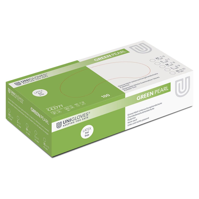 Unigloves Black Pearl Nitrile Examination Gloves - Multipurpose, Powder Free and Latex Free Disposable Gloves - Box of 100 Gloves, Black, Large (GP0034)