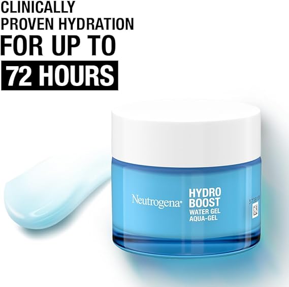 Neutrogena Hydro Boost Water Gel Face Moisturiser, with Hyaluronic Acid for Dry Skin, 50 ml (Pack of 1) Packaging may vary