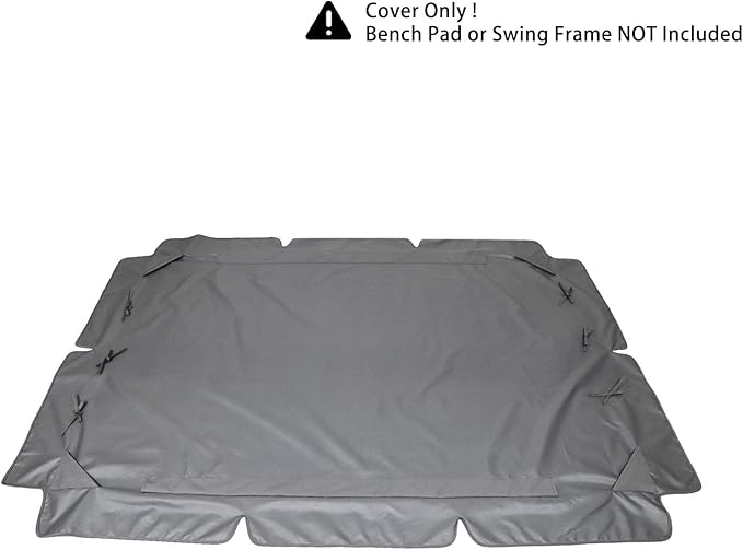 Swing Chair Canopy Replacement, 2 Seater Garden Swing Seat Canopy Cover, Waterproof Windproof Anti-UV Heavy Duty Rip Proof Garden Hammock Top Cover, Garden Furniture Cover Outdoors (Grey, Small)