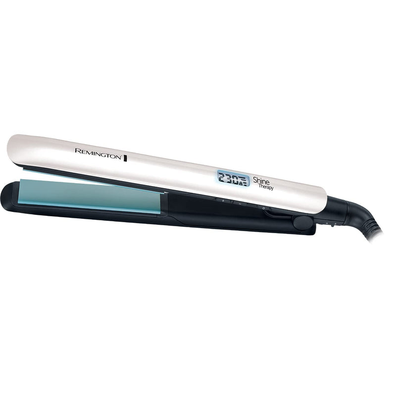 Remington Shine Therapy Wide (45mm) Floating Plate Hair Straightener with Advanced Ceramic coating infused with Moroccan Argan Oil for sleek & smooth glide, 9 settings 150°C–230°C, S8550