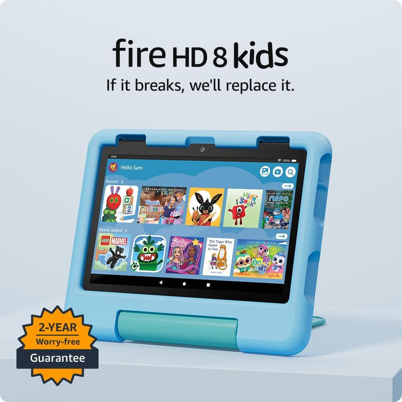 Amazon Fire HD 8 Kids tablet (newest gen), ages 3–7 | 3 GB memory, includes ads-free books, games and videos that children love, 8