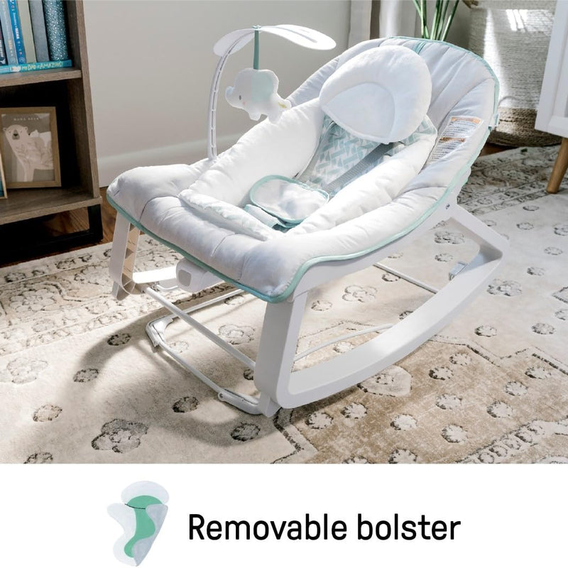 Ingenuity Keep Cozy 3-in-1 Grow with Me Vibrating Baby Bouncer, Seat & Infant to Toddler Rocker, Vibrations & Toy Bar, 0-30 Months Up to 40 lbs (Weaver)