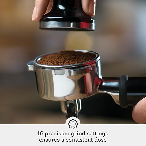 Sage - The Barista Express - Bean to Cup Coffee Machine with Grinder and Milk Frother, Black Truffle