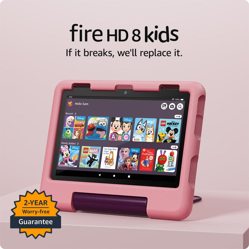 Amazon Fire HD 8 Kids tablet (newest gen), ages 3–7 | 3 GB memory, includes ads-free books, games and videos that children love, 8