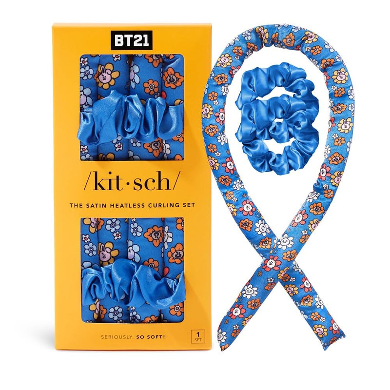 Kitsch Heatless Curling Set - Satin Heatless Hair Curler, Rollers for Heatless Curls, Hair Curler No Heat, Heatless Curler, Overnight Curls with Overnight Blowout Rods - Sunset Tie Dye