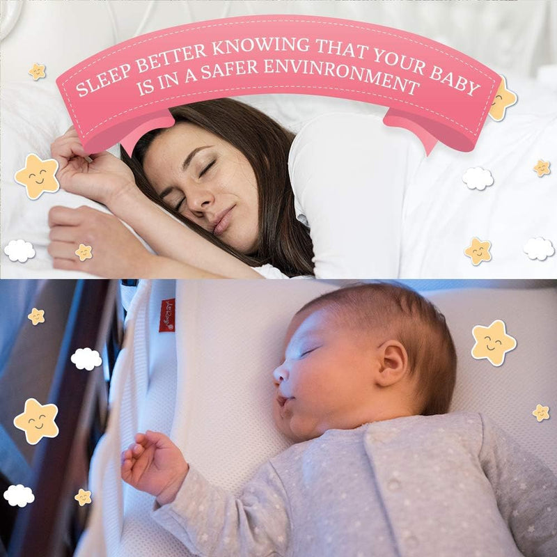 AiRoya Brethable Mesh Cot Bumper for 2-Sided Cot and Cotbed with Solid Ends