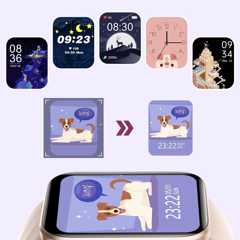 RUIMEN Smart Watch for Women Men Smart Watches with Call Function Fitness Tracker Watch with Heart Rate Monitor Pedometer Oximeter Sleep Tracker Waterproof Smartwatch Answer/Make Calls for Android iOS