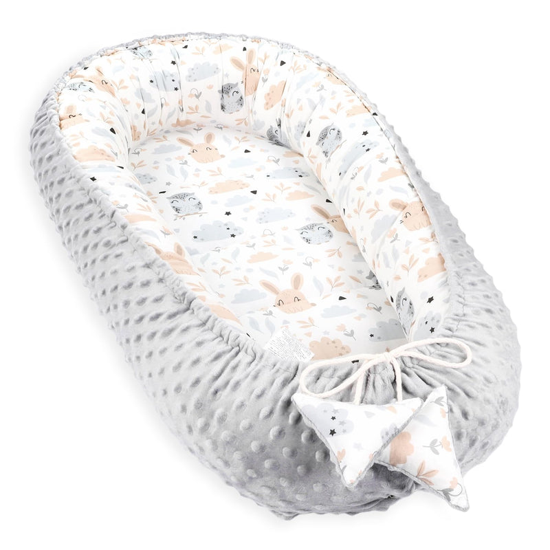 Baby Nest - Baby Nest for Newborns Minky Baby Nest for Crib Versatile Portable Nest Cuddle Nest Accessory for Crib Warm Winter Cocoon Velvet Beige