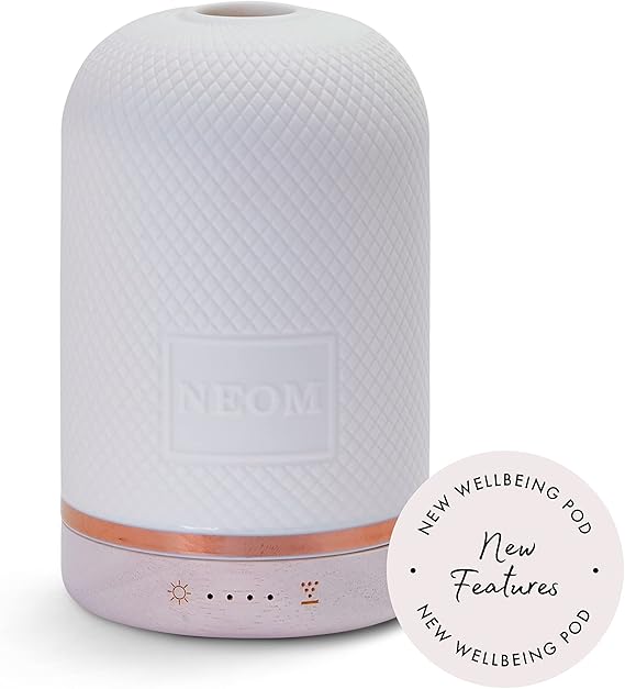 NEOM – Wellbeing Pod | Premium Ultrasonic Essential Oil Diffuser | Ceramic Cover, LED Light & Timer | Aromatherapy Diffuser | Home Fragrance | Gift