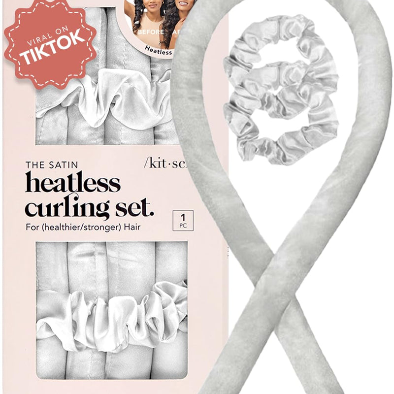 Kitsch Heatless Curling Set - Satin Heatless Hair Curler, Rollers for Heatless Curls, Hair Curler No Heat, Heatless Curler, Overnight Curls with Overnight Blowout Rods - Sunset Tie Dye