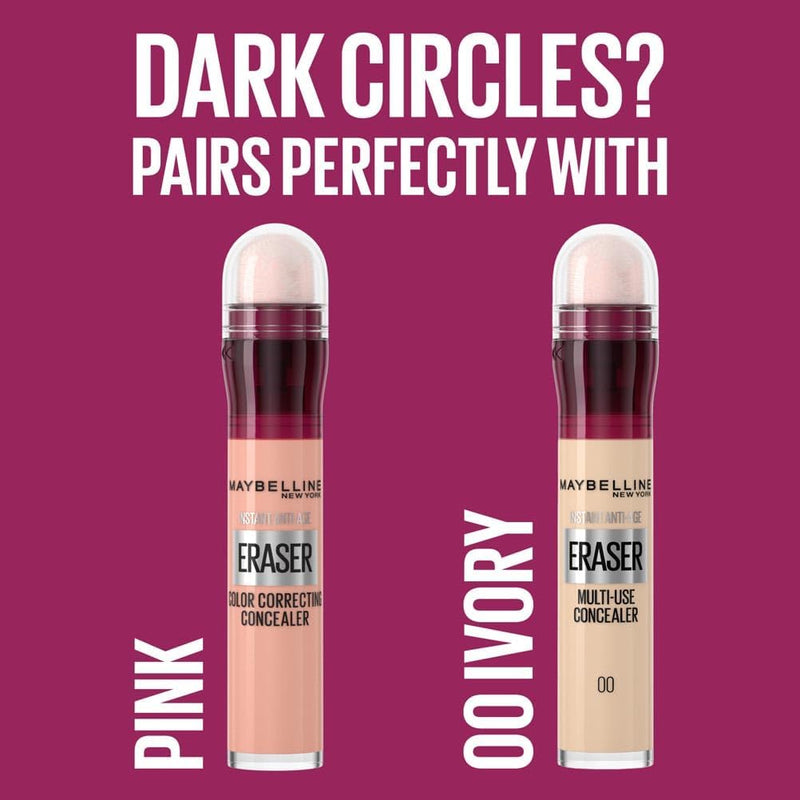Maybelline Concealer Instant Anti Age Eraser Eye, Dark Circles and Blemish, Ultra Blendable Formula Dermatologist Tested & Suitable for Sensitive Skin 00 Ivory