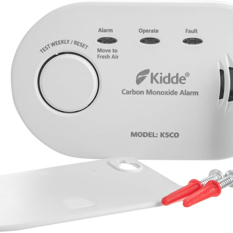 Kidde 5CO Carbon Monoxide Alarm and Detector with AA Batteries - 10 Year Sensor Life CO Alarm for Home