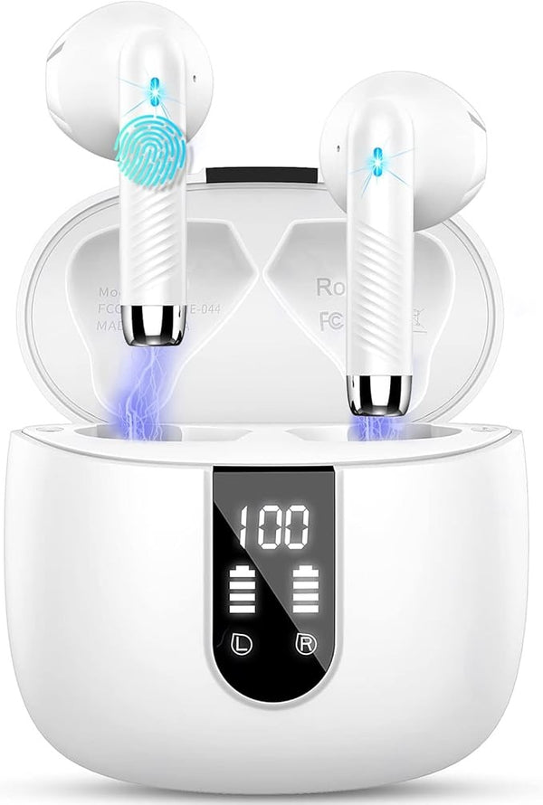 Wireless Earbuds, Bluetooth 5.4 Headphones NEW Wireless Headphones with 4 ENC Mic, 56H Bluetooth Earphones in Ear Noise Cancelling Deep Bass, Mini Ear Buds Bluetooth Earbuds IP7 Waterproof LED Display