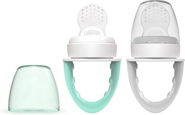 Dr. Brown's Fresh First Silicone Feeder, Mint & Grey, 2 Count