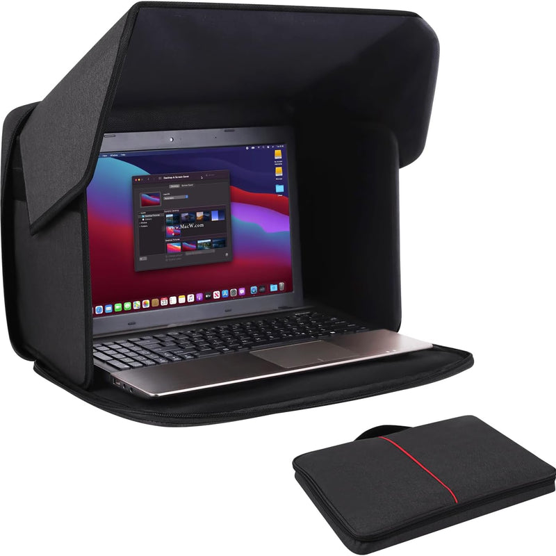 Yumt 14” Laptop Sun Shade, Portable Case Laptop Shade, Computer Sun Shade for Working Outside,Contrast Enhancement,Foldable Privacy Cover Hood 2-in-1 (Patent Pending)
