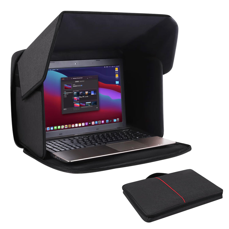 Yumt 14” Laptop Sun Shade, Portable Case Laptop Shade, Computer Sun Shade for Working Outside,Contrast Enhancement,Foldable Privacy Cover Hood 2-in-1 (Patent Pending)