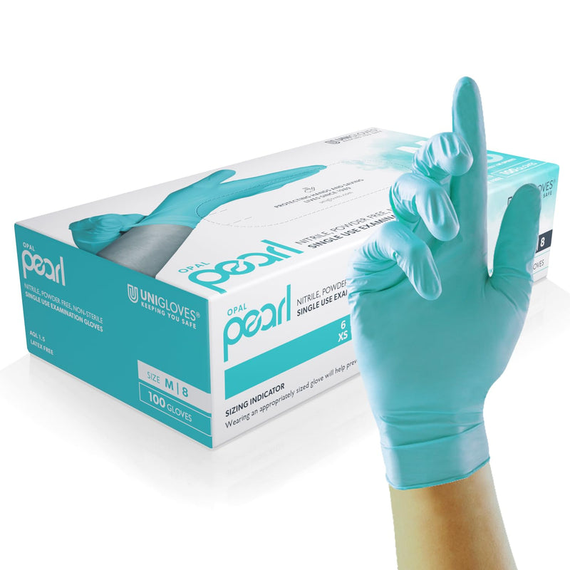 Unigloves Black Pearl Nitrile Examination Gloves - Multipurpose, Powder Free and Latex Free Disposable Gloves - Box of 100 Gloves, Black, Large (GP0034)
