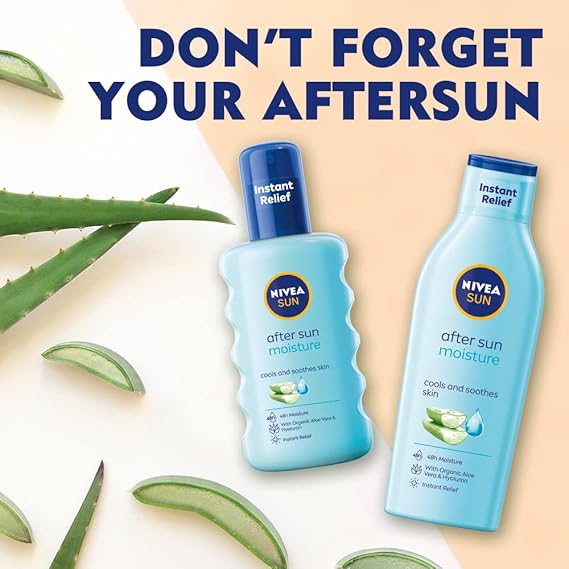 NIVEA SUN After Sun Moisturising Soothing Lotion (400 ml), Cooling Moisturiser with Aloe Vera, Naturally Soothing After Sun Care with 24-Hour Effectiveness