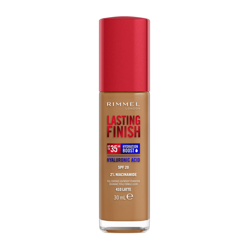 Rimmel Lasting Finish 35Hr Foundation 200 Soft Beige, Full Coverage, Hydrating, SPF20, Hyaluronic Acid, Vitamin E, 2% Niacinamide, All Day Wear, Vegan, Cruelty Free