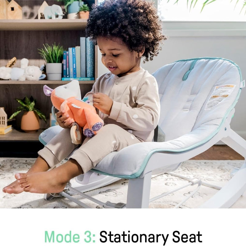 Ingenuity Keep Cozy 3-in-1 Grow with Me Vibrating Baby Bouncer, Seat & Infant to Toddler Rocker, Vibrations & Toy Bar, 0-30 Months Up to 40 lbs (Weaver)