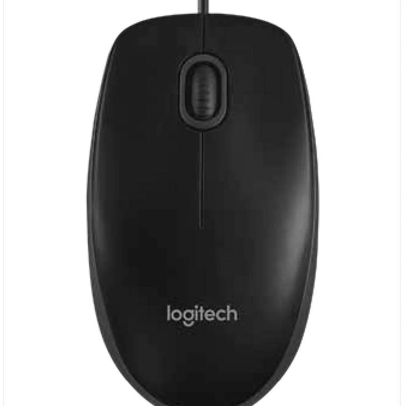 Logitech B100 Wired USB Mouse, 3-Buttons, Optical Tracking, Ambidextrous PC / Mac / Laptop - Black