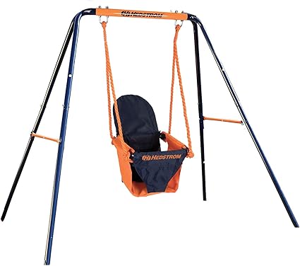 Hedstrom Folding Baby Swing Set | Age 6-36 Months | Outdoor Garden or Home Play Equipment Children | Adjustable Kids Playground | Toddler Toy Chair High Back