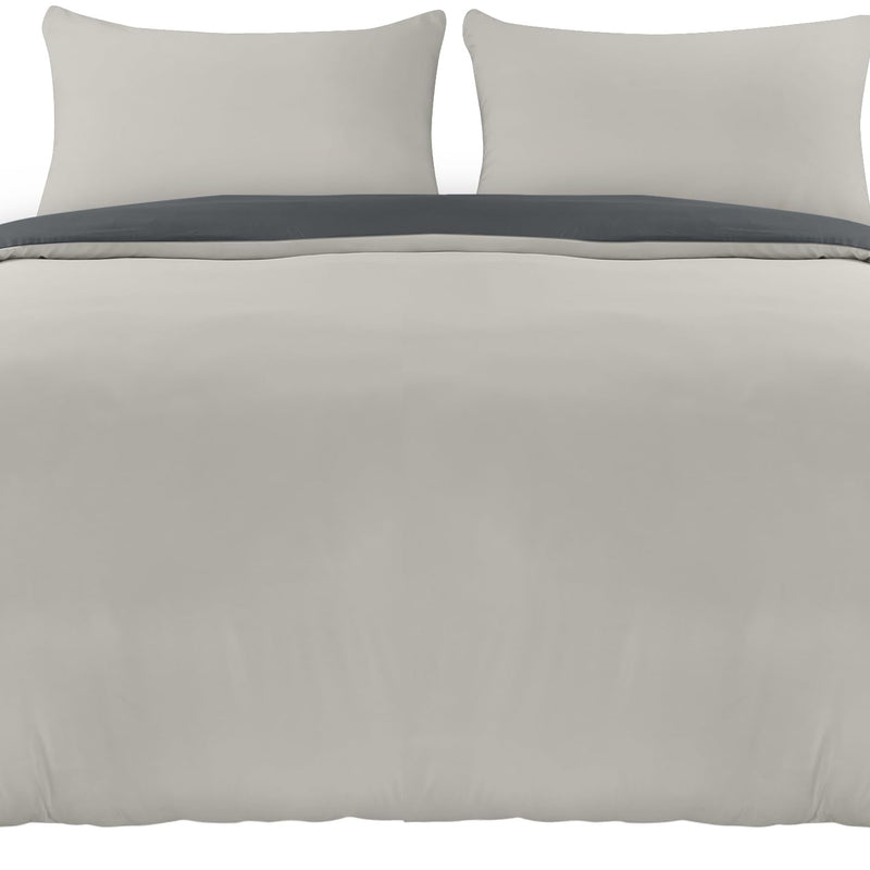 Utopia Bedding Duvet Cover Double - Soft Microfibre Polyester - Bedding Quilt Cover Set, with Pillow cases (Grey)