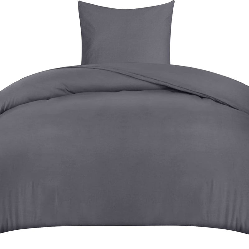 Utopia Bedding Duvet Cover Double - Soft Microfibre Polyester - Bedding Quilt Cover Set, with Pillow cases (Grey)