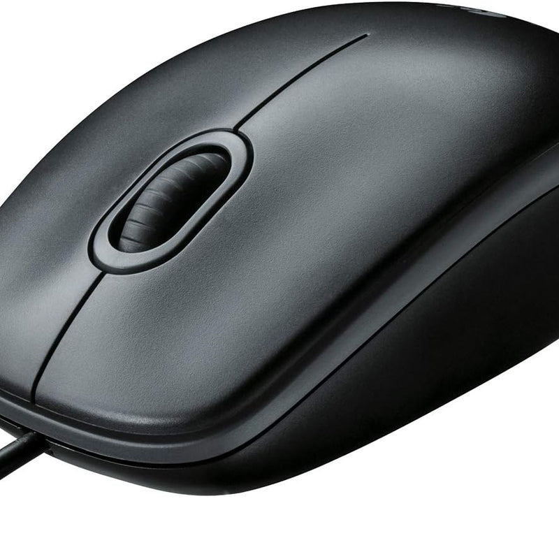 Logitech B100 Wired USB Mouse, 3-Buttons, Optical Tracking, Ambidextrous PC / Mac / Laptop - Black