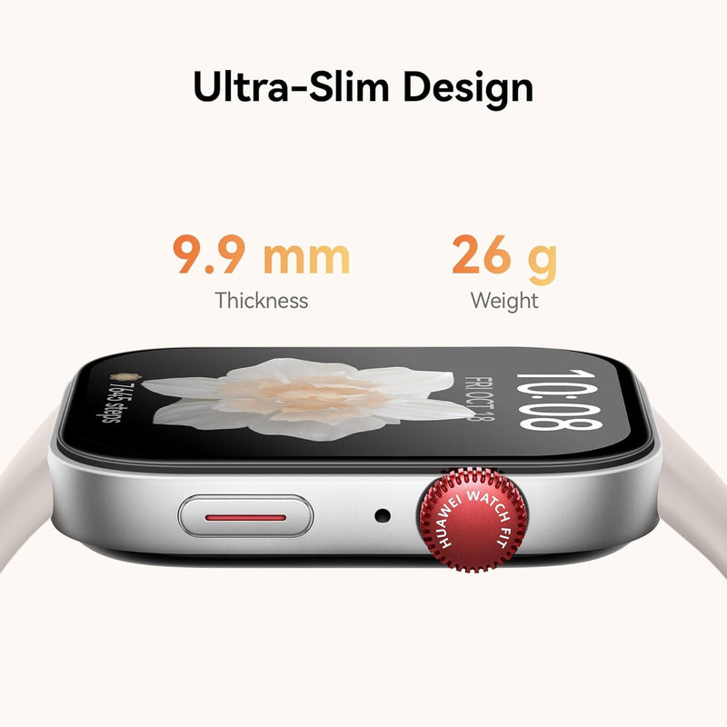 HUAWEI WATCH FIT 3 Smartwatch for men women, iOS & Android, Up to 10 Days Battery Life, Bluetooth Calls, GPS Smartwatch, Aluminum Case, AMOLED Display, Health&Fitness Tracker, White strap