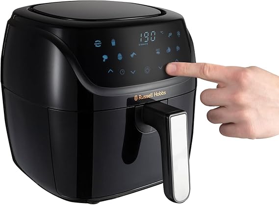 Russell Hobbs 4L Rapid Digital Air Fryer [7 Cooking Functions |10 Programs] Energy Saving, Max temp 220°C, Easy clean, Touch screen, Use without oil, Grill, Bake, Roast, Reheat, Frozen etc. 27160