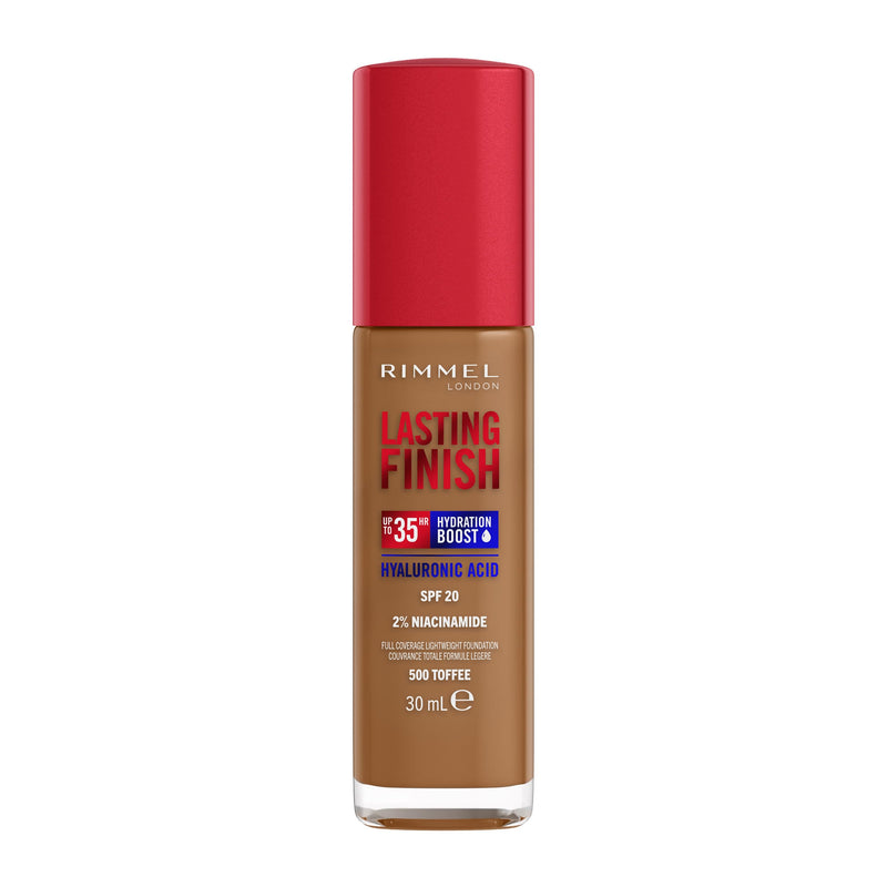 Rimmel Lasting Finish 35Hr Foundation 200 Soft Beige, Full Coverage, Hydrating, SPF20, Hyaluronic Acid, Vitamin E, 2% Niacinamide, All Day Wear, Vegan, Cruelty Free