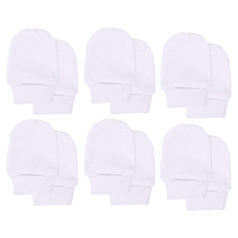 Soft Touch 100% Cotton Baby Anti Scratch Mittens - 4 Pack (Blue)
