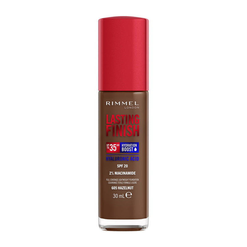Rimmel Lasting Finish 35Hr Foundation 200 Soft Beige, Full Coverage, Hydrating, SPF20, Hyaluronic Acid, Vitamin E, 2% Niacinamide, All Day Wear, Vegan, Cruelty Free