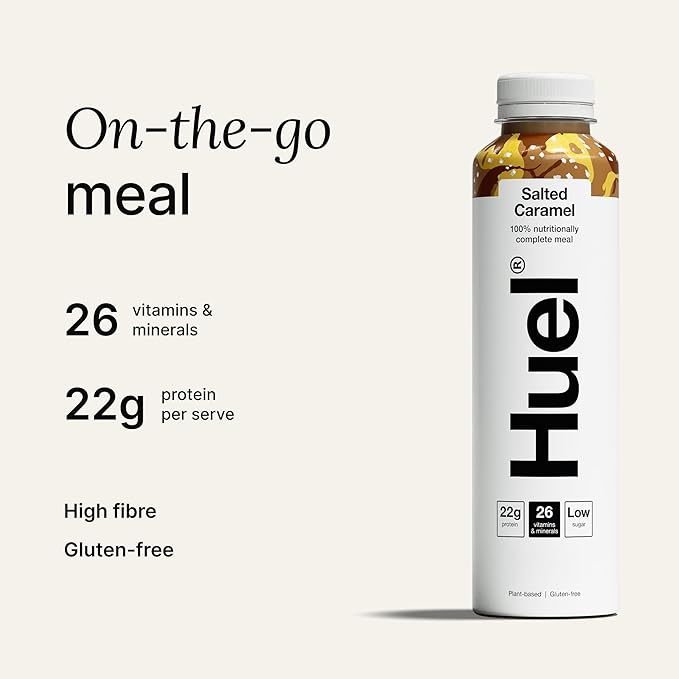 Huel Ready-to-drink Meal, Salted Caramel Protein Drink, 8 x 500ml Bottles, Protein Shakes, Pre-Portioned Meal, 20g of Protein per Bottle, Rich in Essential Vitamins, Minerals, Meal Replacement Shake