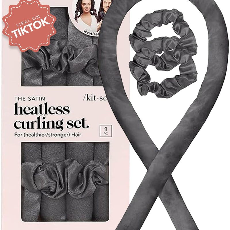 Kitsch Heatless Curling Set - Satin Heatless Hair Curler, Rollers for Heatless Curls, Hair Curler No Heat, Heatless Curler, Overnight Curls with Overnight Blowout Rods - Sunset Tie Dye