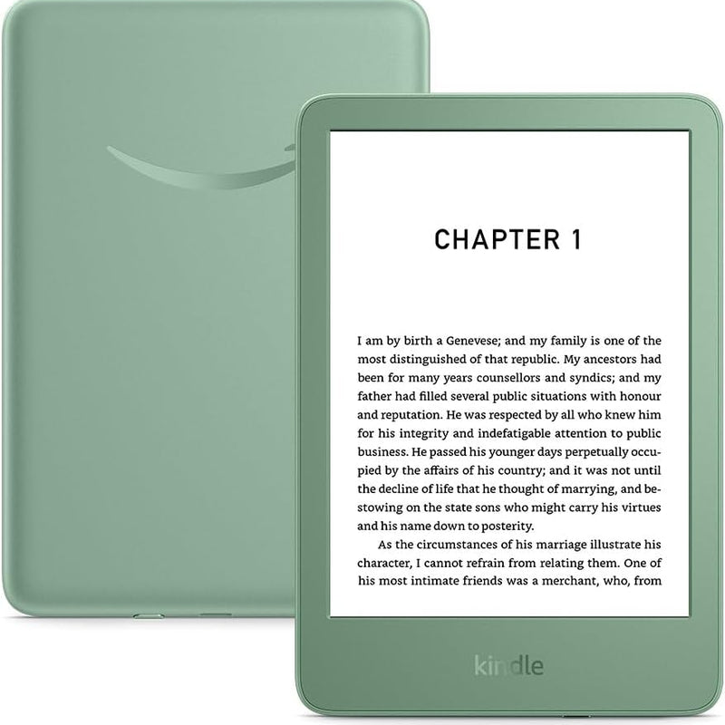 Amazon Kindle (16 GB) – Lightest and most compact Kindle with glare-free display, faster page turns, adjustable front light and long battery life – Without Ads – Matcha