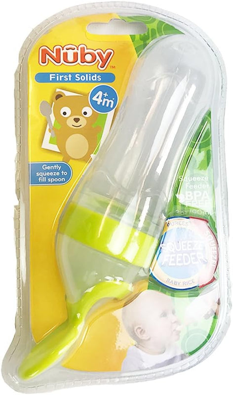 Nuby Muncheez Baby Food Squeeze Feeder with Spoon, Transparent