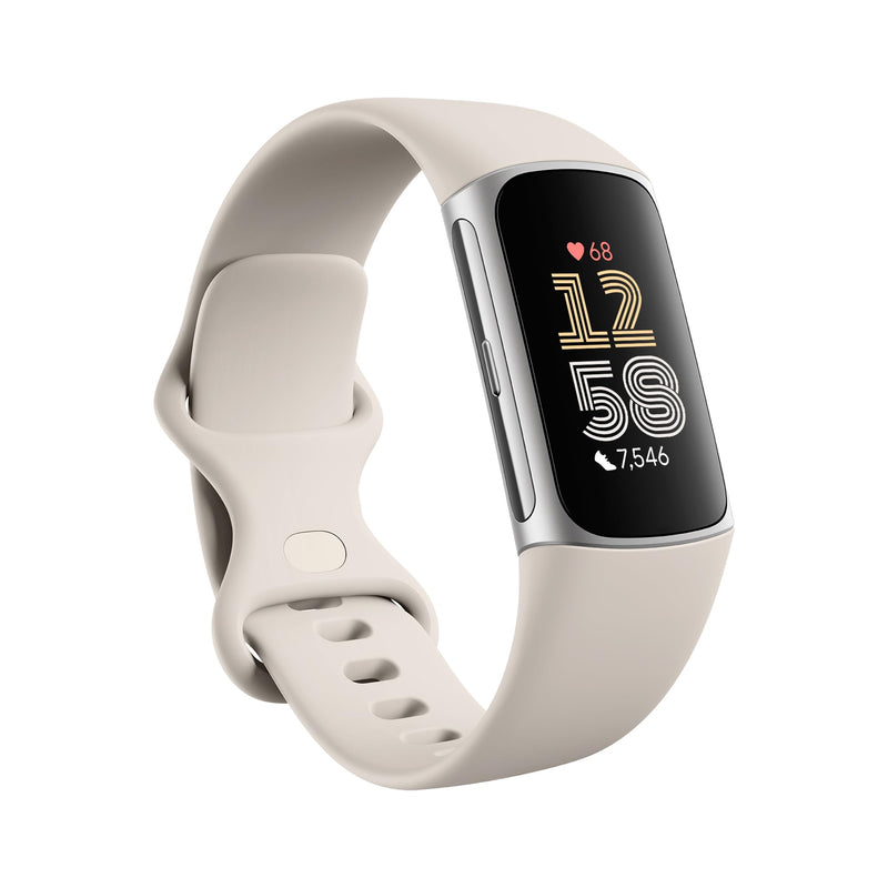 Fitbit Charge 6 Fitness Tracker with Heart Rate, GPS, Premium Membership, and Health Tools - Gold Case w/ Red Band, 1.04 Screen