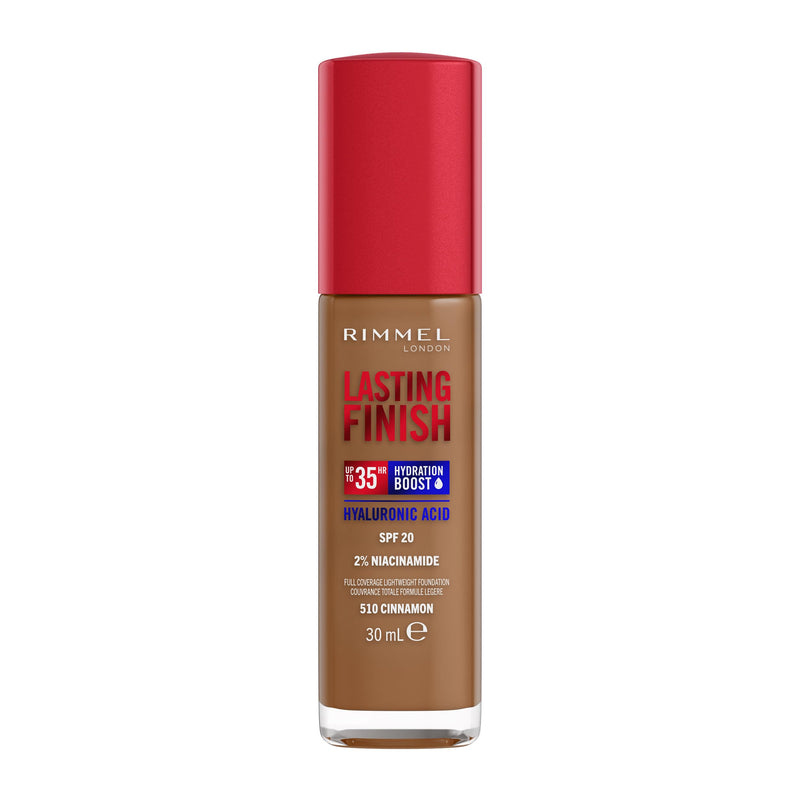 Rimmel Lasting Finish 35Hr Foundation 200 Soft Beige, Full Coverage, Hydrating, SPF20, Hyaluronic Acid, Vitamin E, 2% Niacinamide, All Day Wear, Vegan, Cruelty Free