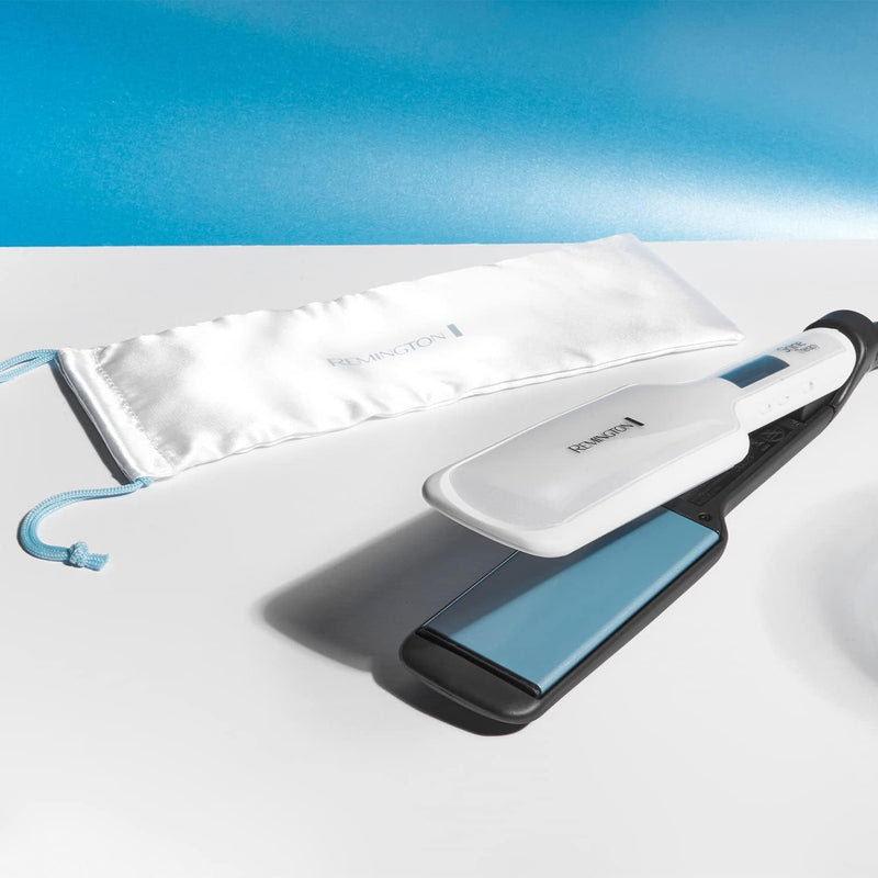 Remington Shine Therapy Wide (45mm) Floating Plate Hair Straightener with Advanced Ceramic coating infused with Moroccan Argan Oil for sleek & smooth glide, 9 settings 150°C–230°C, S8550