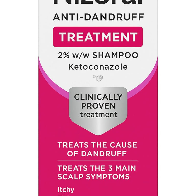 Nizoral Anti-Dandruff Treatment Shampoo, Treats and Prevents Dandruff, Clinically Proven to Control Itchy & Flaky Scalps, Contains Ketoconazole, 1 x 60ml