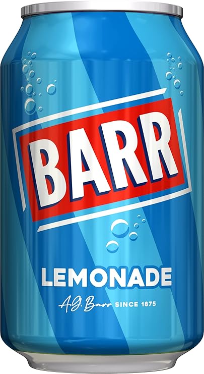 BARR since 1875, 24 Pack Perfect Lemonade, Lemon Flavoured Fizzy Drink - 24 x 330ml Cans
